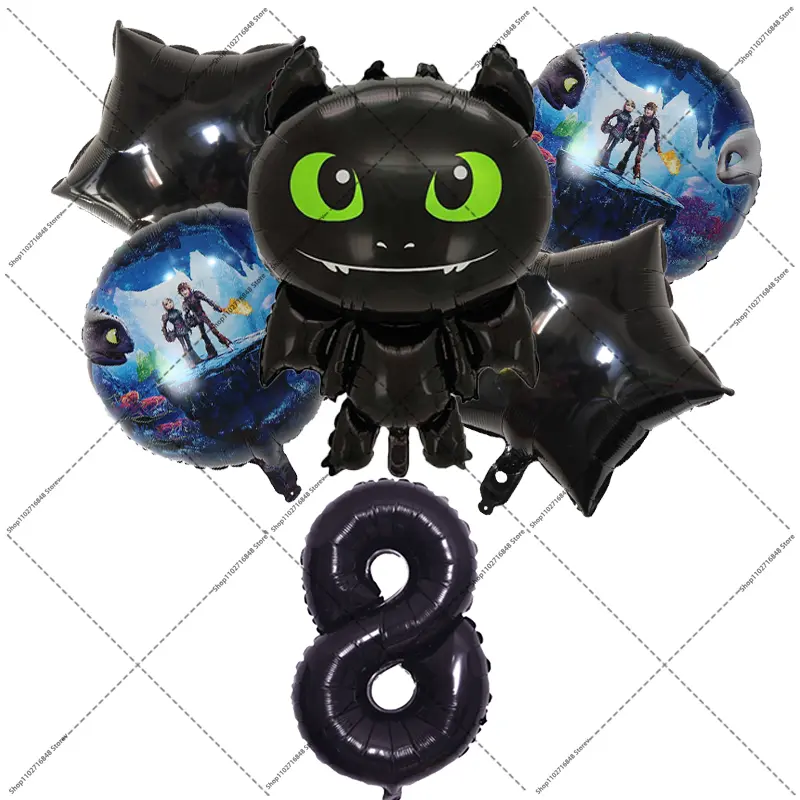 Toothless Cute Balloons Set Baby Shower Decorations Birthday Party Venue Decoration Props Cartoon Anime Balloon Decor Party Gift