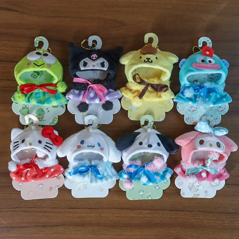 10cm Idol Plush Doll Cosplay Sanrio Clothes Kawaii Anime Hello Kitty Kuromi Melody Doll Cloak Clothing Doll Accessories Gifts