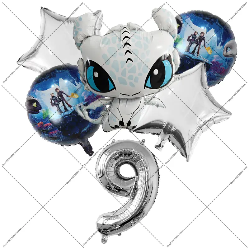 Toothless Cute Balloons Set Baby Shower Decorations Birthday Party Venue Decoration Props Cartoon Anime Balloon Decor Party Gift