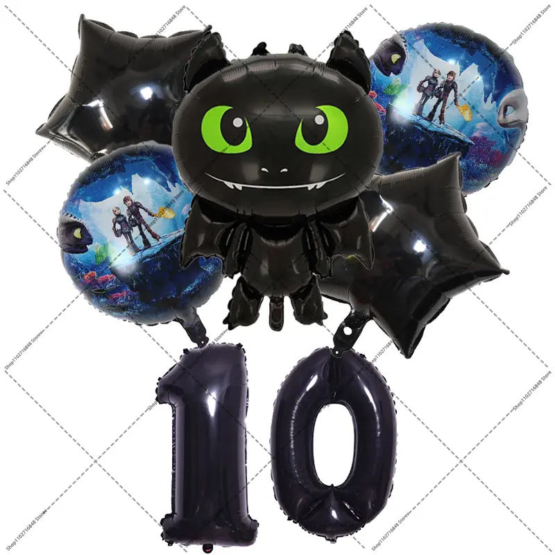Toothless Cute Balloons Set Baby Shower Decorations Birthday Party Venue Decoration Props Cartoon Anime Balloon Decor Party Gift