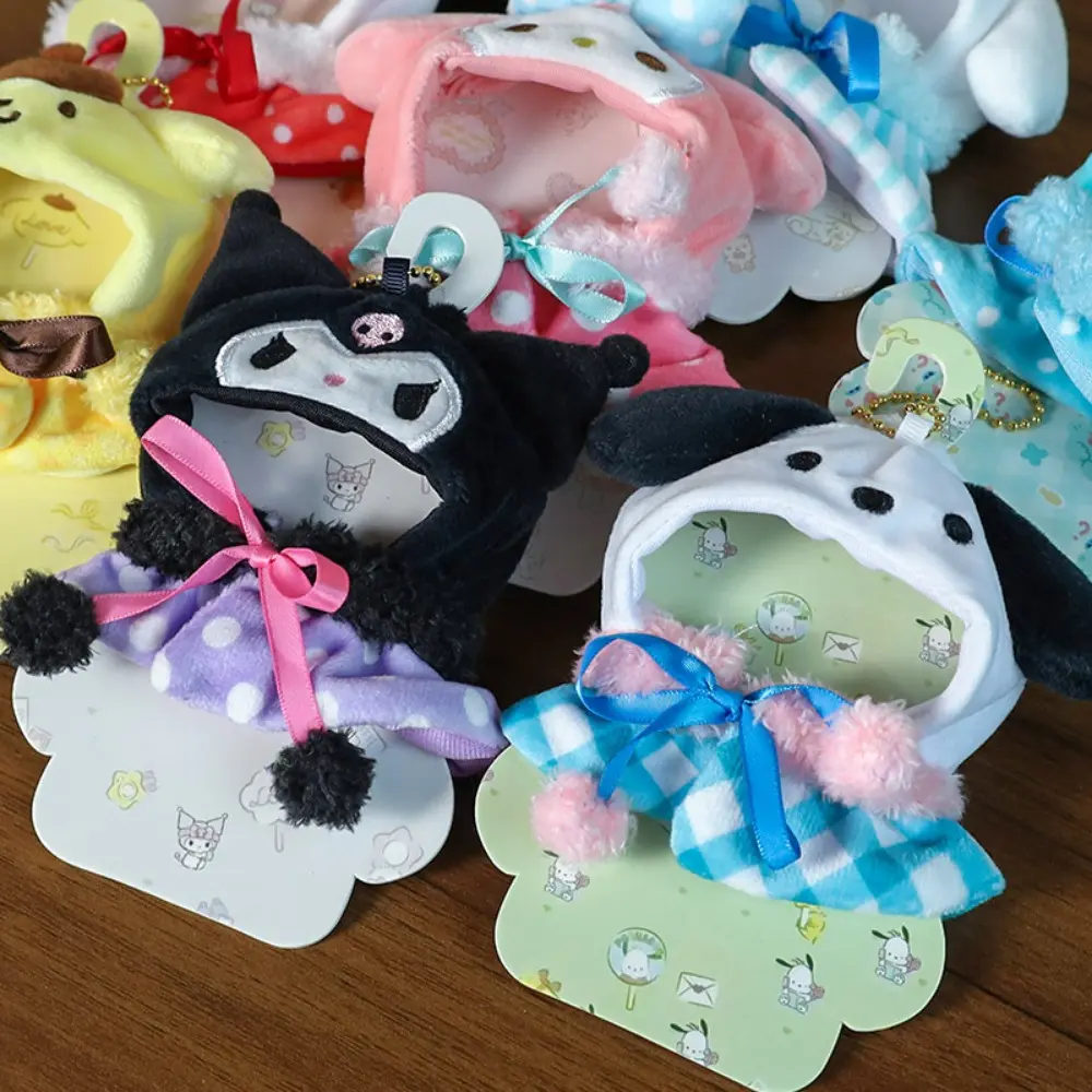 10cm Idol Plush Doll Cosplay Sanrio Clothes Kawaii Anime Hello Kitty Kuromi Melody Doll Cloak Clothing Doll Accessories Gifts