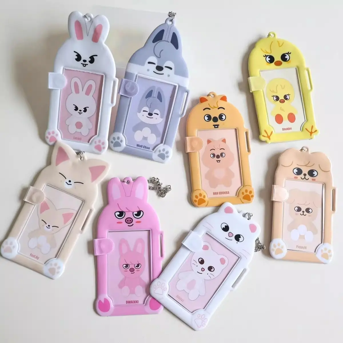 SKZoo Straykids Card Cover 3-inch Photo Card Animal Plastic Kawaii Catoon Cute Storage Magnetic Alien Protective Pendant Gifts