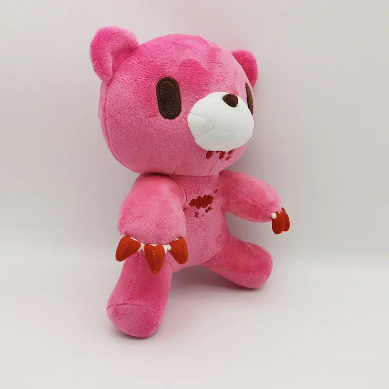 25cm Gloomy Bear Plush Toy Bloodthirsty Pink Bear Soft Toy Cute Teddy Toy Stuffed Animal Pillow for Kids Birthday Christmas Gift
