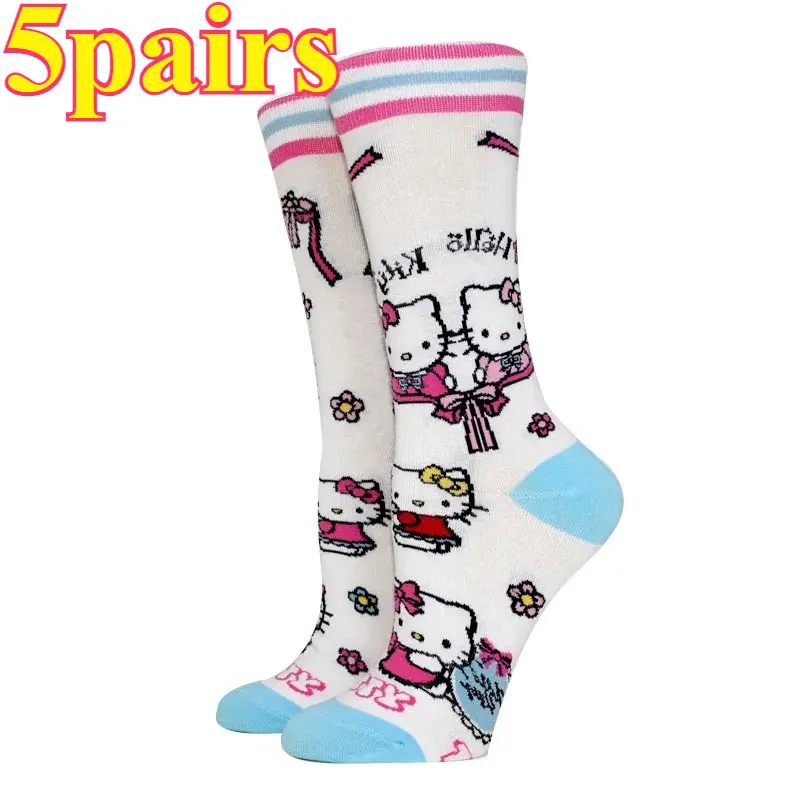 6pairs bandai Hip Hop Street Style Anime Socks Men Women Novelty Funny Casual Crew Socks CuteYoga socks cycling socks