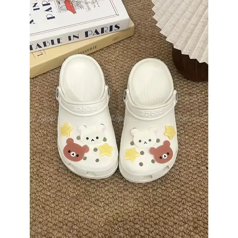 Kawaii Rilakkuma Good Fortune Clover Shoe Buckle Shoe Flower Cute Shoe Decoration Diy Accessories Girl Gift Holiday Gifts
