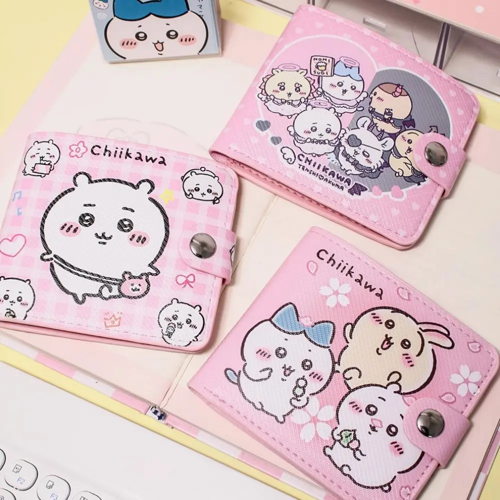 Cartoon Chikawa Hachiba Pu Button Coin Wallet Kawaii Usagi Student Bus Cards Bank Card Storage Bag Girls Holiday Gifts