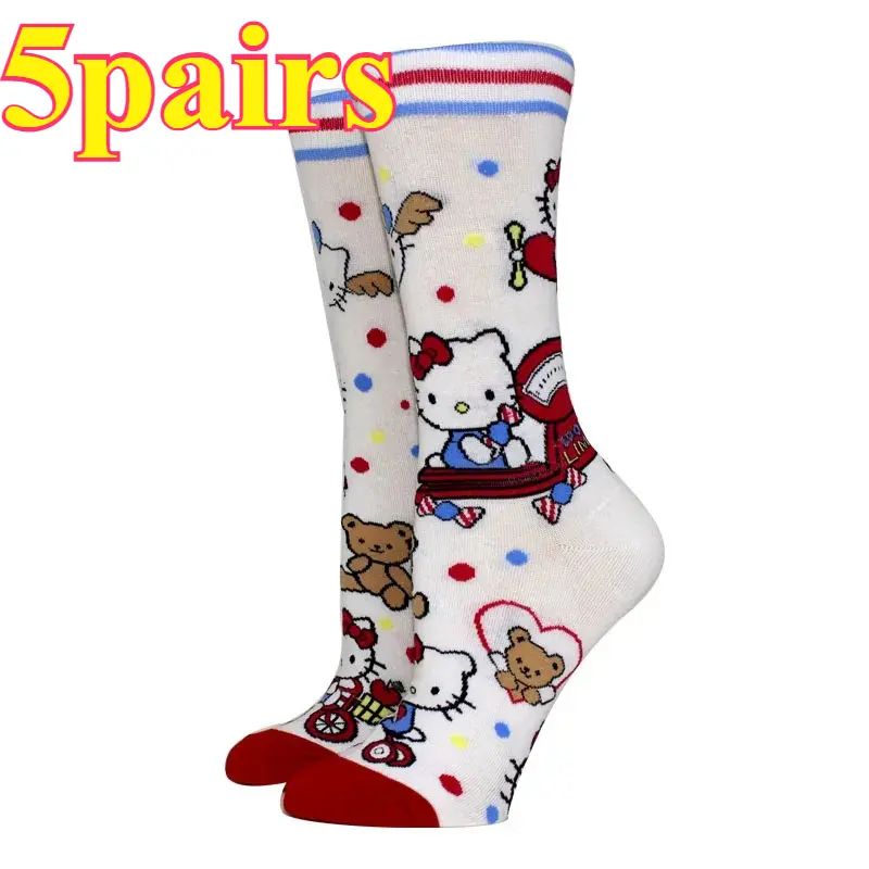 6pairs bandai Hip Hop Street Style Anime Socks Men Women Novelty Funny Casual Crew Socks CuteYoga socks cycling socks