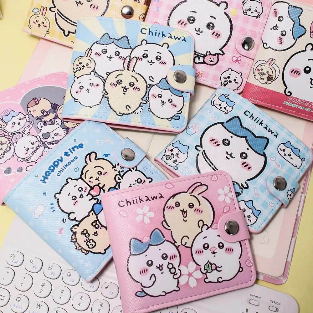 Cartoon Chikawa Hachiba Pu Button Coin Wallet Kawaii Usagi Student Bus Cards Bank Card Storage Bag Girls Holiday Gifts
