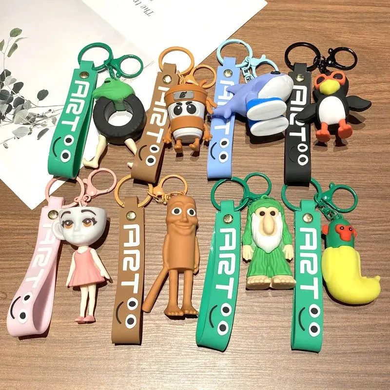 Creative Fun Italian Brainrot Keychain Tralalero Tralala Tung Tung Tung Sahur Ballerina Cappuccino Doll Keyrings Decoration Gift