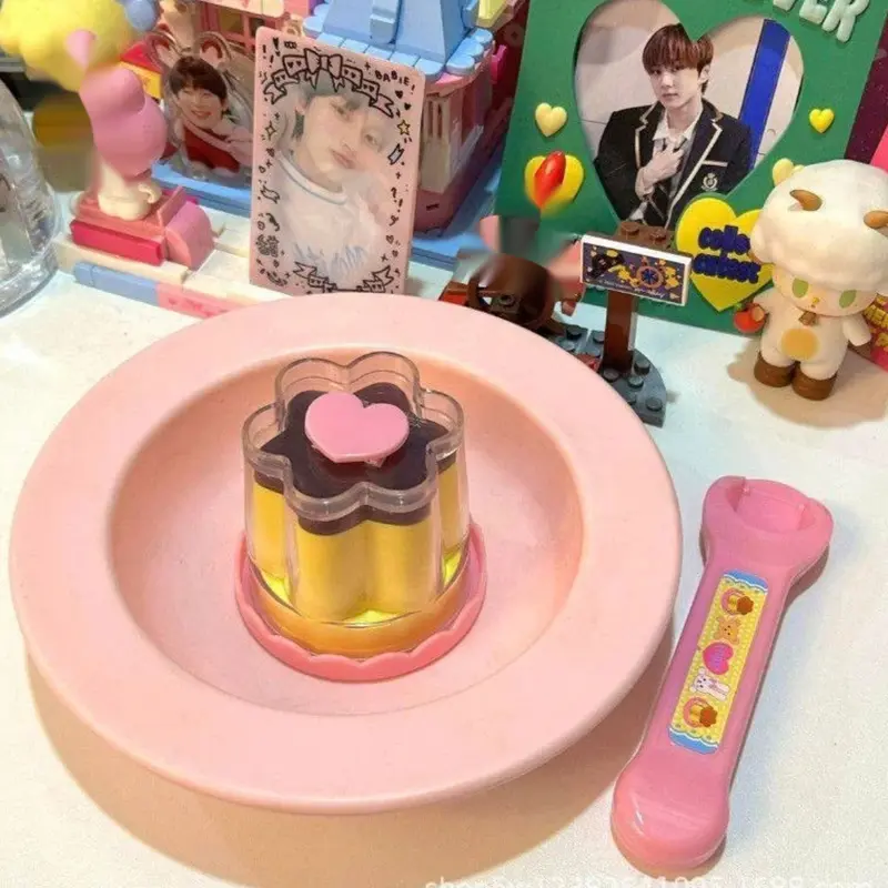 Jelly Strawberry Pudding Set Food Feeding Toy Figure Children'S Play Toy Japan Milu Pudding Pretend Play Feeding Toys