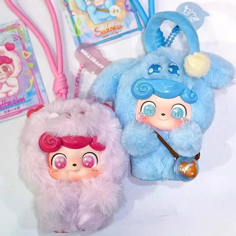MINISO JOTOYS Q Bao Emotional Hairy Monster Series Surprise Box Pendant Plush Ornament Holiday Gifts for Girls Anime Peripherals