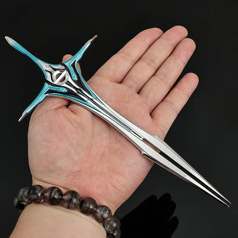 22cm Swallowed Star Anime Peripherals Divine Soldier Sword World Full Metal Sheathed Table Ornaments Crafts Collections Gifts