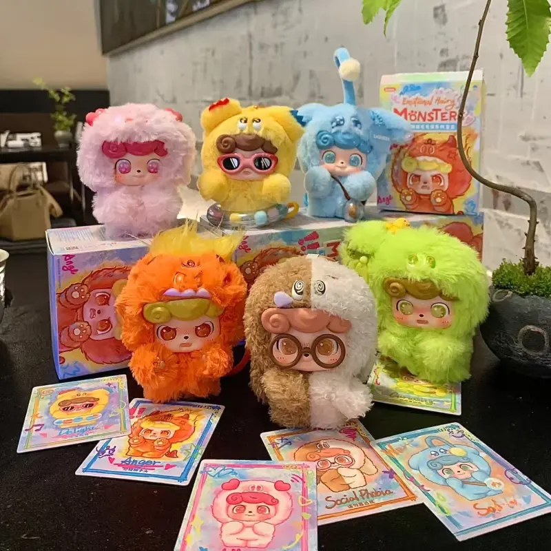 MINISO JOTOYS Q Bao Emotional Hairy Monster Series Surprise Box Pendant Plush Ornament Holiday Gifts for Girls Anime Peripherals
