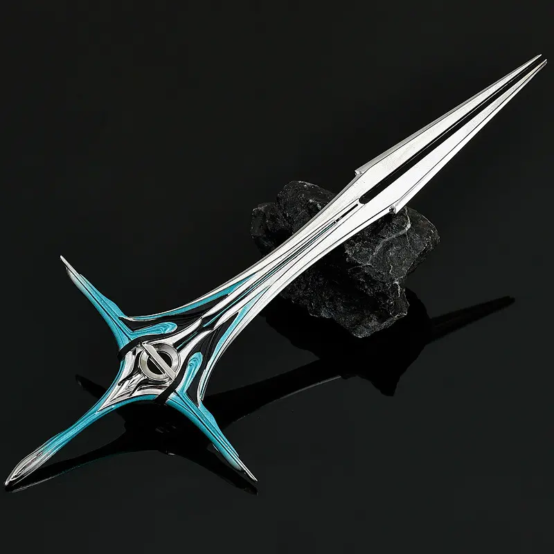 22cm Swallowed Star Anime Peripherals Divine Soldier Sword World Full Metal Sheathed Table Ornaments Crafts Collections Gifts