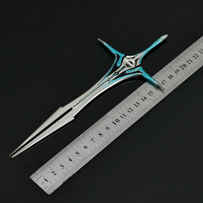 22cm Swallowed Star Anime Peripherals Divine Soldier Sword World Full Metal Sheathed Table Ornaments Crafts Collections Gifts