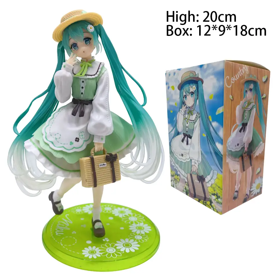20cm Fashion Hatsune Miku Anime Figure Country Hatsune Miku Action Figures Kawaii Girls Figurine PVC Collection Model Toys