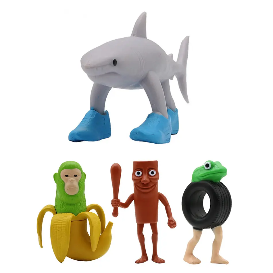 Shark Figurine Tungtungsahur Figure Funny Doll Desktop Decoration Tralalero Tralala Figure Articulated Movable 3D Printed Toy