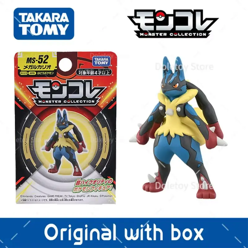 Original TAKARA TOMY Pokemon Floragato Blaziken Quaxly Quaquaval Mega Lucario Figure Toy Sprigatito Meowscarada Model Doll Gifts