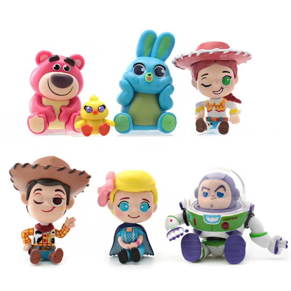5cm 7pcs/set Disney Toys Story 4 Woody Buzz Lightyear Action Figure Anime Decoration Collection Figurine Toy Model For Children