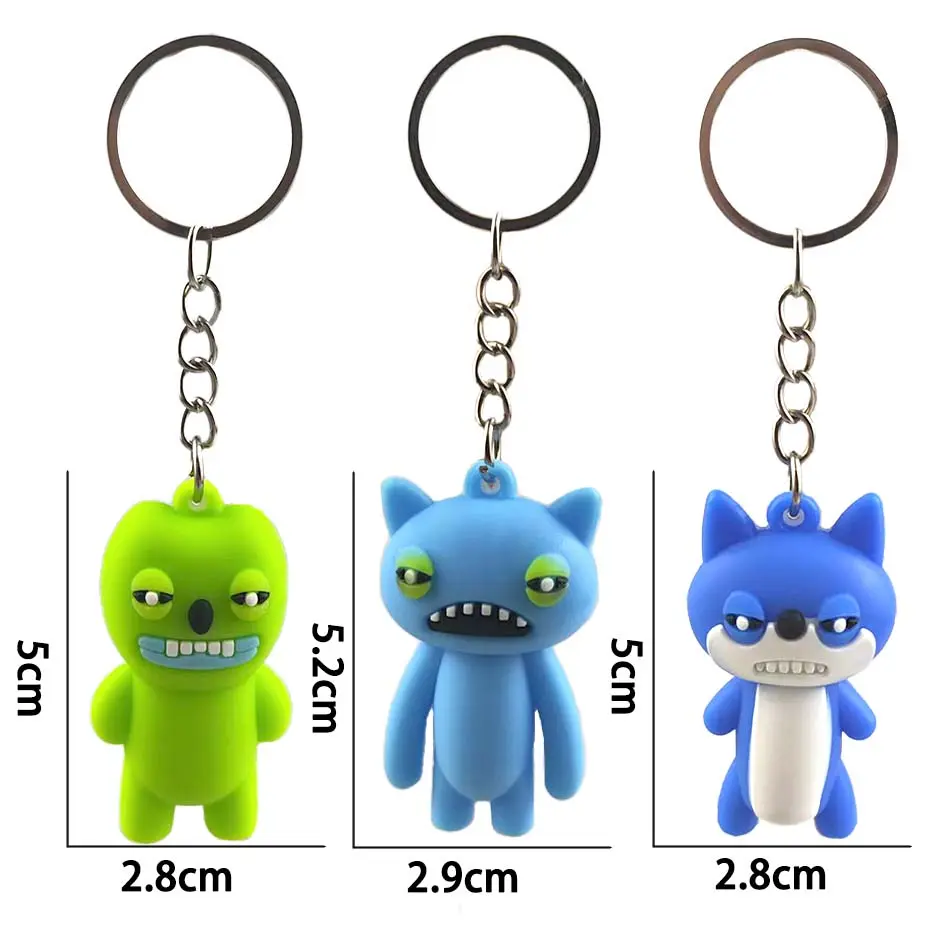 New Fuggleres Keychain Pendant Model Doll Funny Ugly Monster Figure Statue 6-8.5cm Ornaments Dolls Birthday Gift