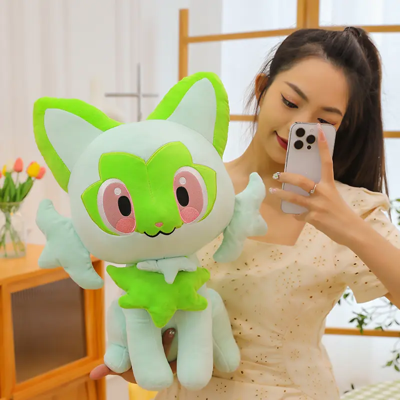 38cm Sprigatito Plush Toy Cartoon Figure Quaxly Fuecoco Pokemon Toy Cute Anime Stuffed Pillow Doll Room Decoration Holiday Gift