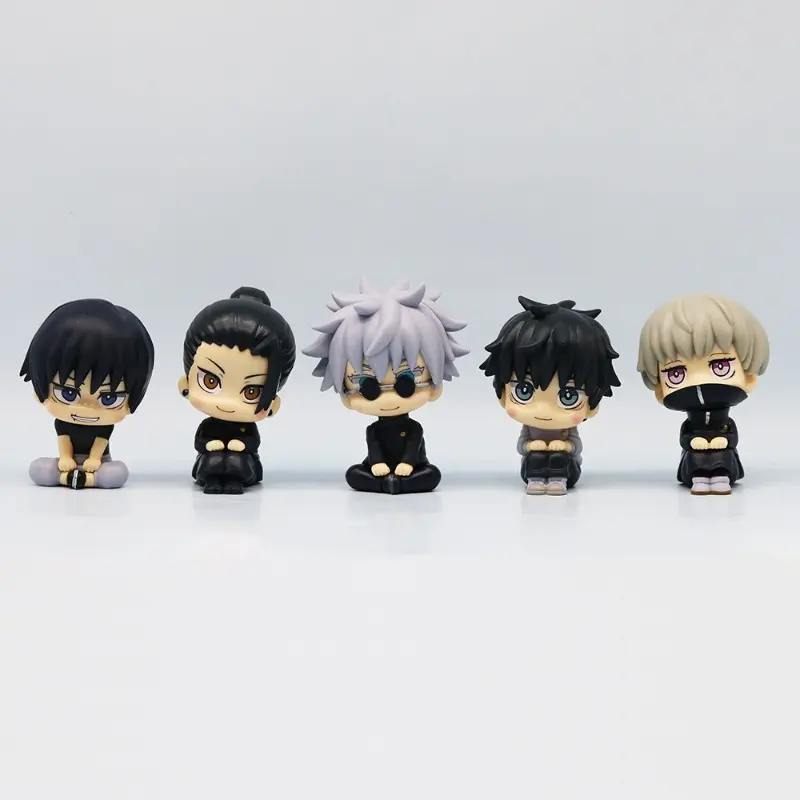 Anime Kawaii PVC Collection Dolls Fushiguro Look Up Ryomen Sukuna Toy Gojo Jujutsu Kaisen Mini  Geto Suguru Sitting Figure