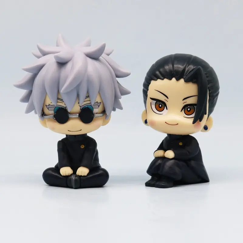 Anime Kawaii PVC Collection Dolls Fushiguro Look Up Ryomen Sukuna Toy Gojo Jujutsu Kaisen Mini  Geto Suguru Sitting Figure