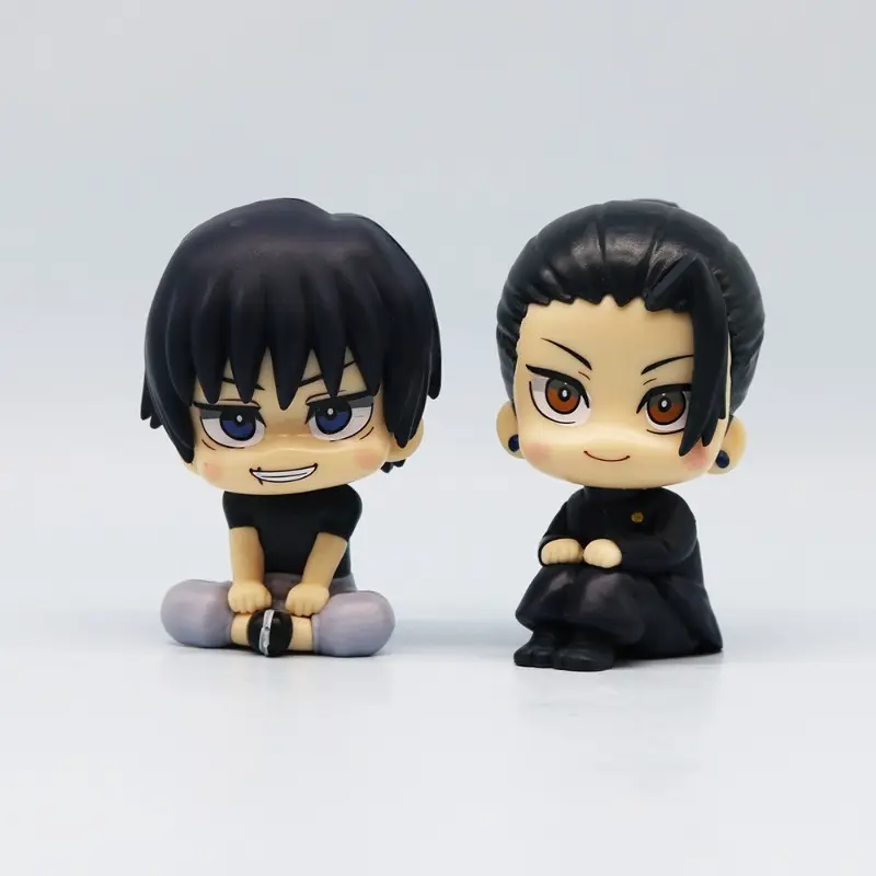 Anime Kawaii PVC Collection Dolls Fushiguro Look Up Ryomen Sukuna Toy Gojo Jujutsu Kaisen Mini  Geto Suguru Sitting Figure