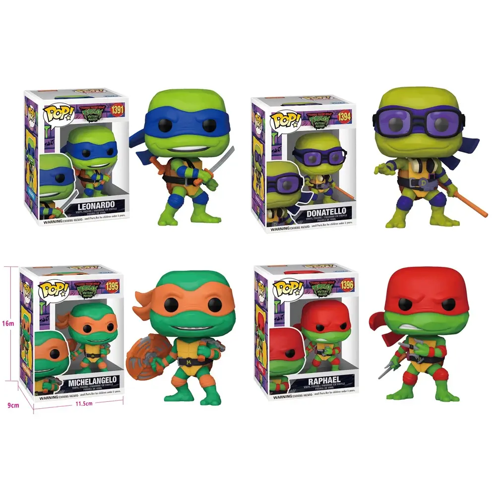MINISO Elf Ninja Turtle Anime Figure Neca 1990 Film Version Edition Action Figurine Model Pvc Statue Room Ornament Birthday Gift