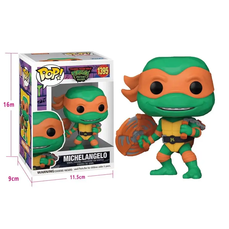 MINISO Elf Ninja Turtle Anime Figure Neca 1990 Film Version Edition Action Figurine Model Pvc Statue Room Ornament Birthday Gift