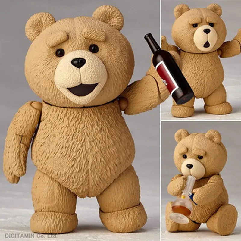 Ted 2 Figure Bjd Ted Teddy Bear Action Figure Amazing Yamaguchi Revoltech No.006 Teddy Brick Figure Gk Movie Model Doll Toy Gift