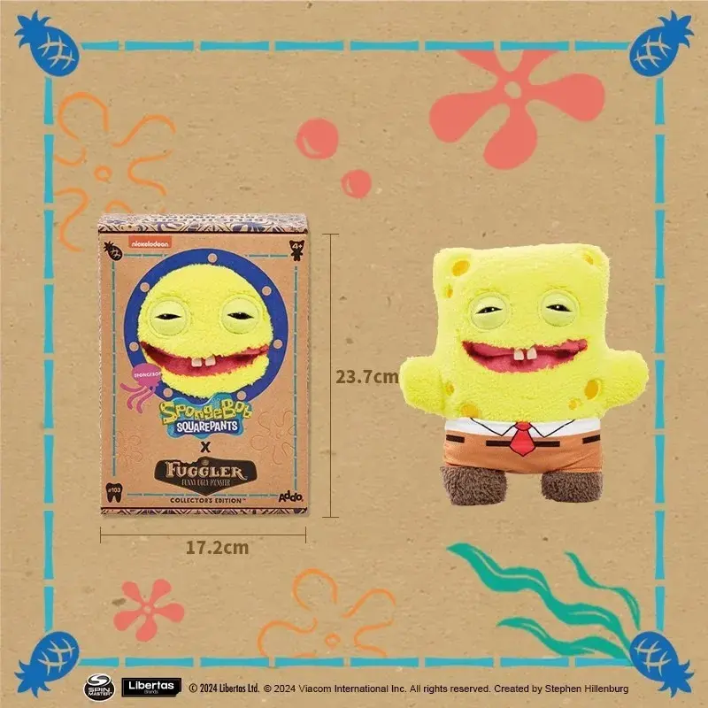 Fuggler Soft Plush Doll SpongeBob SquarePants Teeth Monster Series Ugly Toys 22cm Cartoon Figures Funny Collecting Children Gift