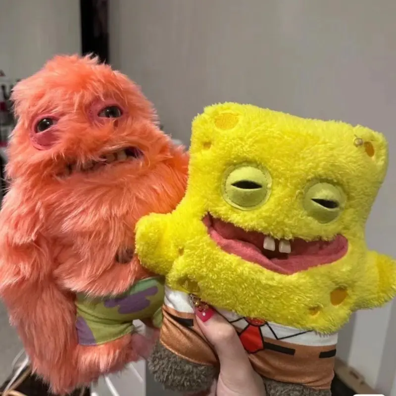 Fuggler Soft Plush Doll SpongeBob SquarePants Teeth Monster Series Ugly Toys 22cm Cartoon Figures Funny Collecting Children Gift