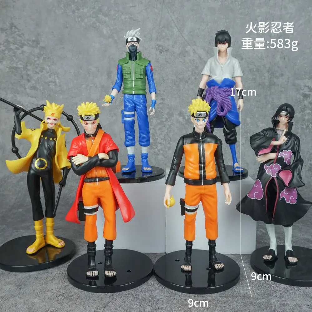 17cm Japan Anime Naruto Action Figure Sasuke Kakashi PVC Collection Model Doll Toys for Fans