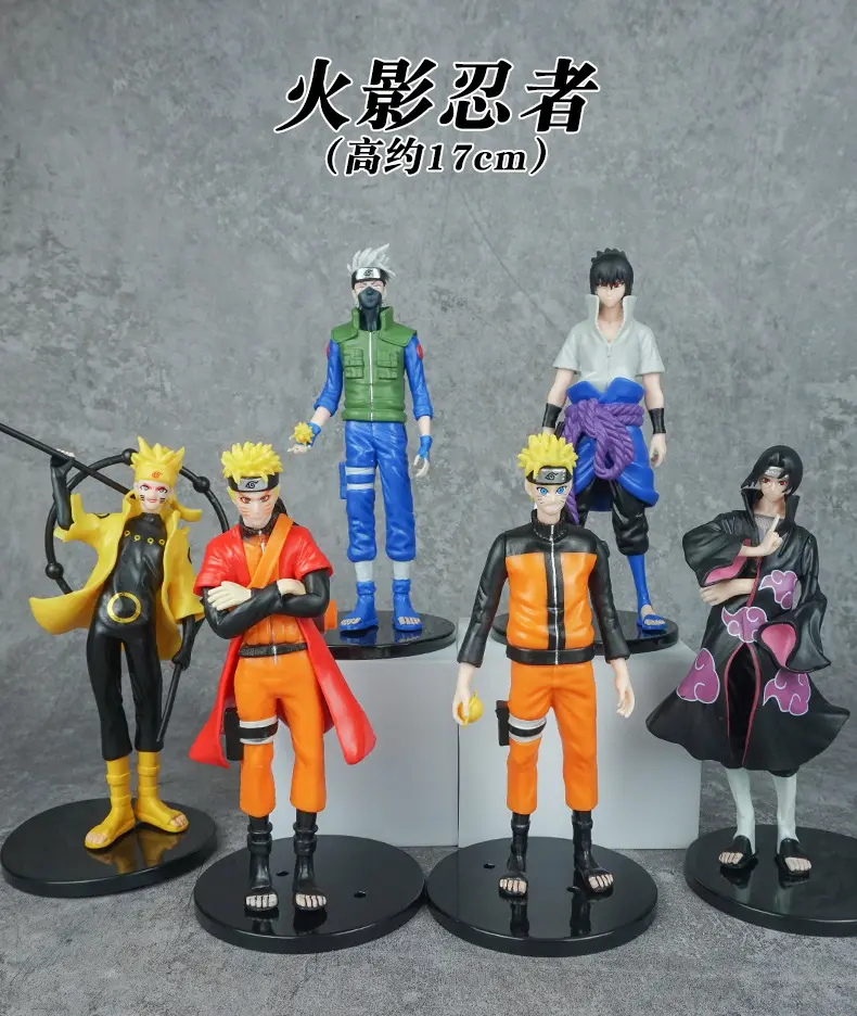 17cm Japan Anime Naruto Action Figure Sasuke Kakashi PVC Collection Model Doll Toys for Fans