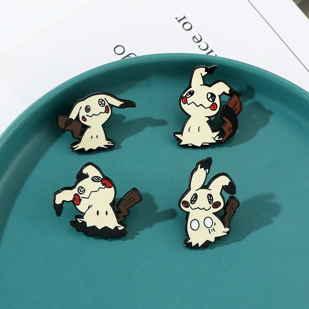 Pokemon Mimikyu Pikachu Brooch Kawaii Anime Figure Mimikyu Enamel Pins for Backpack Badge Pins Accessories Gifts