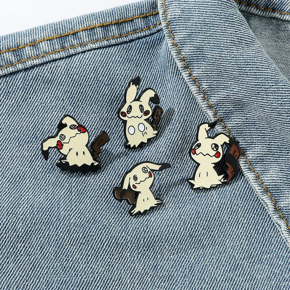 Pokemon Mimikyu Pikachu Brooch Kawaii Anime Figure Mimikyu Enamel Pins for Backpack Badge Pins Accessories Gifts