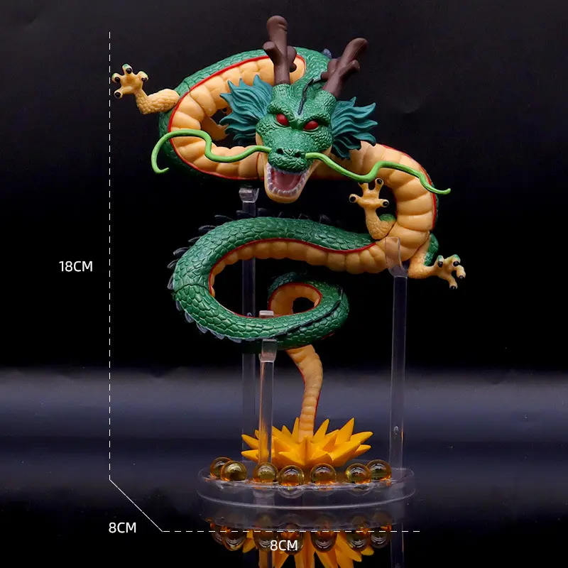 18cm anime Dragon Ball Z Shenlong doll PVC movable Goku doll toy gift DBZ model statue set collectible ornaments