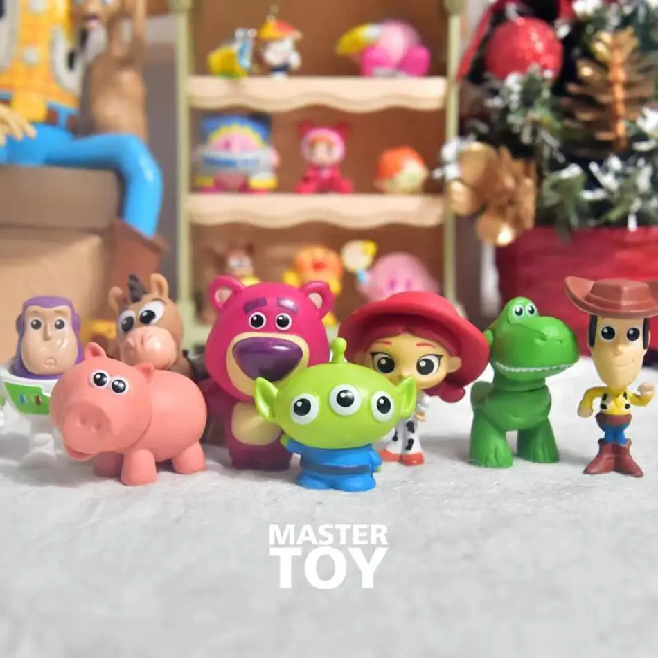 8Pcs/Set Cute Movie Toy Story Woody Buzz Lightyear PVC Action Figure Jessie Woody Alien Doll Model Decore Kid Birthday Toy Gifts