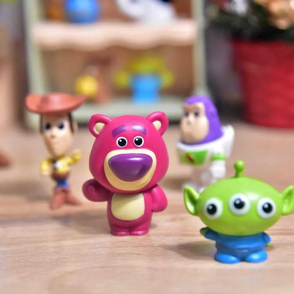 8Pcs/Set Cute Movie Toy Story Woody Buzz Lightyear PVC Action Figure Jessie Woody Alien Doll Model Decore Kid Birthday Toy Gifts