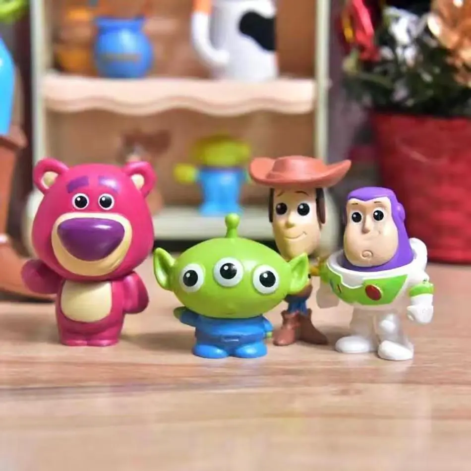 8Pcs/Set Cute Movie Toy Story Woody Buzz Lightyear PVC Action Figure Jessie Woody Alien Doll Model Decore Kid Birthday Toy Gifts