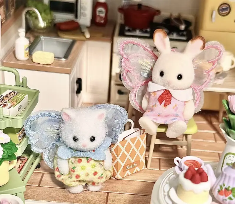 Kawaii Forest Family Anime Figure Doll Mini Accessory Wings Ternurines Clothes Accessory