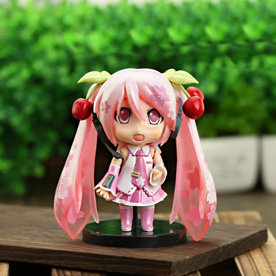 Hot Hatsune Miku Anime Figure Pink Dress PVC Model Action Toys Cherry Pink Cherry Blossom Decoration Collect Gifts