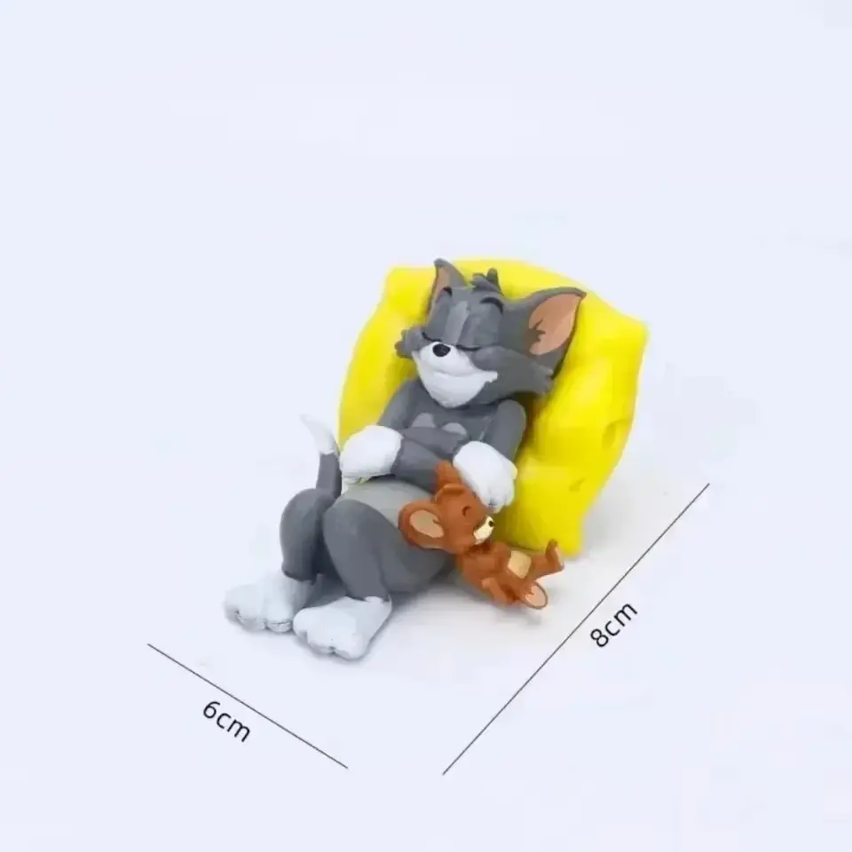 Tom Jerry Sleeping Car Toys Decoration Anime Figure Pvc Doll Safe Non-Slip Dashboard Accessories Tomjerry Desktop Ornament Gifts