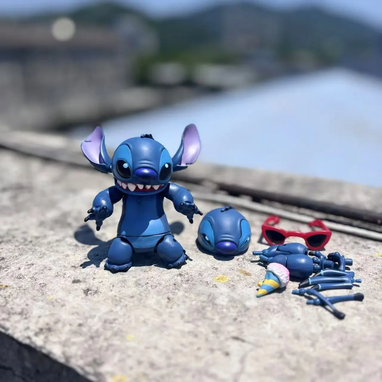 12cm Articulated Joints Moveable Stitch Lilo PVC Figure Collectible Model Toys for Children