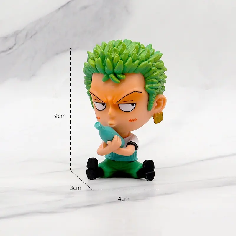 Anime One Piece Christmas Action Figure 8-10 cm PVC Luffy Roronoa Zoro Cute Ornaments Q Version Car Decoration Collection Model
