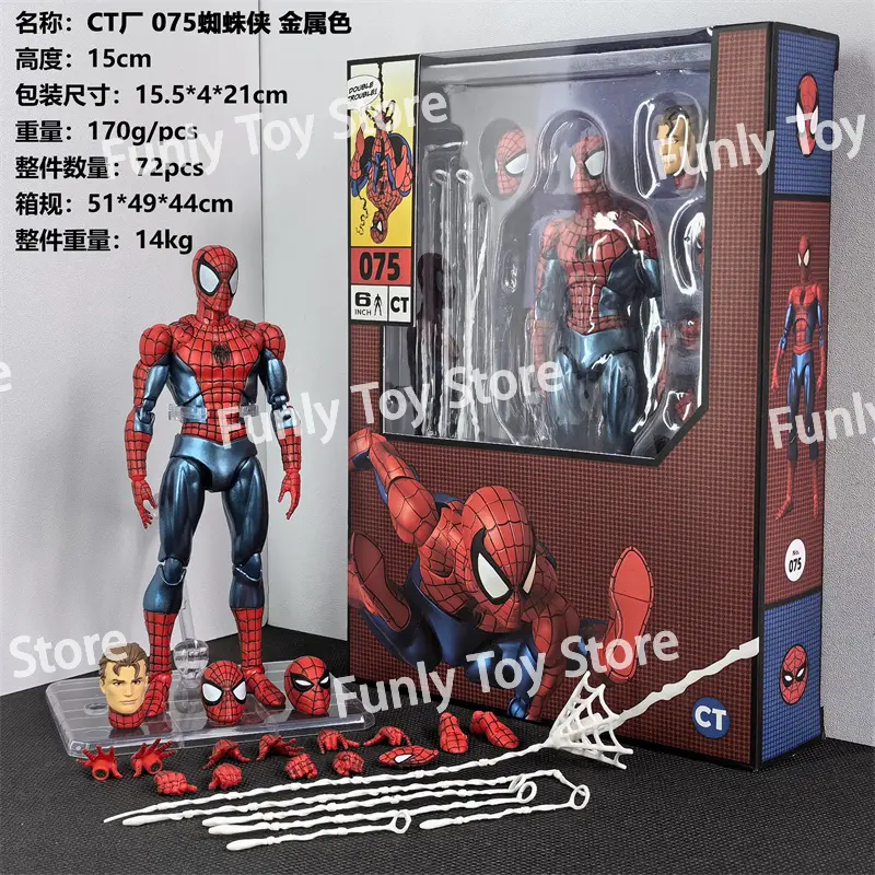 In Stock Ct Toys Spiderman Figure Mafex 075 The Anazing Spider-Man Comic Ver Mafex 185 Anime Action Figure Figurine Gifts Toys