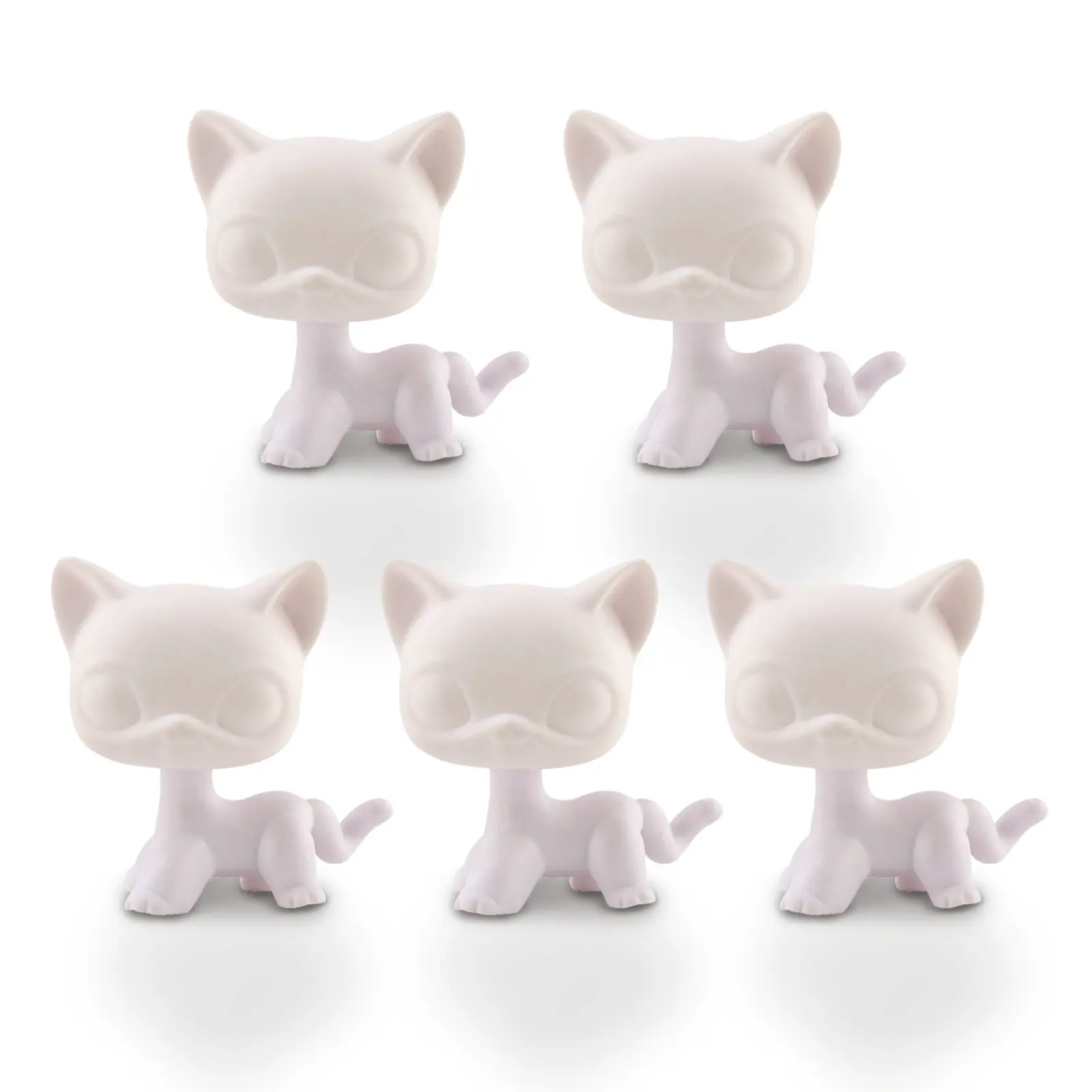 Custom White Bases,5pcs DIY White Molds for Design by Yourself Multiple Model Base Choices