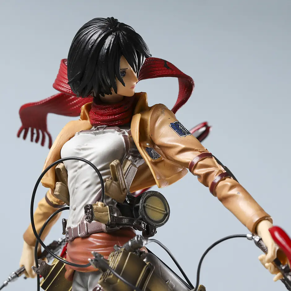 Mikasa Levi Ackerman Battle Damage Ver PVC Anime Figure Collectible Statue Doll Model Gift Toy Decor