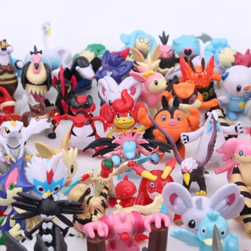 24-144Pcs Pokemon Anime Cartoon Figure Pikachu Different Style Action Model 2-3CM Not Repeating Mini Model Toy Birthday Gifts